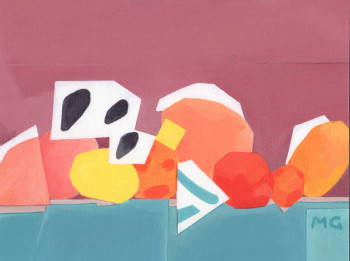 Zeitgenössisches Werk mit dem Titel « Nature morte aux oranges », Erstellt von MARTINE GIRARD