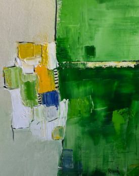 Zeitgenössisches Werk mit dem Titel « Green abstract », Erstellt von MARIE ROUACH