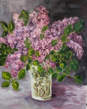 Zeitgenössisches Werk mit dem Titel « VASE DE LILAS », Erstellt von ROBERT CHEVILLON