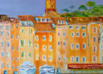 Zeitgenössisches Werk mit dem Titel « SAINT TROPEZ SES COULEURS », Erstellt von CIEL ET MER