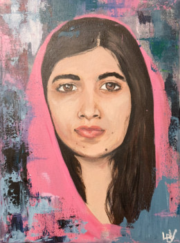 Zeitgenössisches Werk mit dem Titel « Malala Yousafsai », Erstellt von LAETITIA BOUSSOUF VIGNOLES