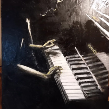 Zeitgenössisches Werk mit dem Titel « Piano bar », Erstellt von FRANCIS MICHAUD