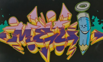 Zeitgenössisches Werk mit dem Titel « Toiles graffiti wildstyle " Meli " . », Erstellt von JEREM GRAFF