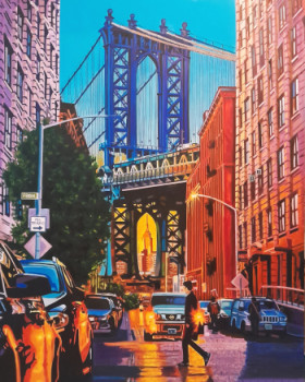 Zeitgenössisches Werk mit dem Titel « "Manhattan bridge" », Erstellt von RAZKIN