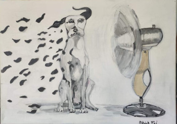 Zeitgenössisches Werk mit dem Titel « Dalmatien avec ventilateur », Erstellt von PATRICK FOI