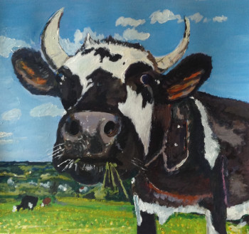 Zeitgenössisches Werk mit dem Titel « Vache », Erstellt von FRANCK LUGINBUHL