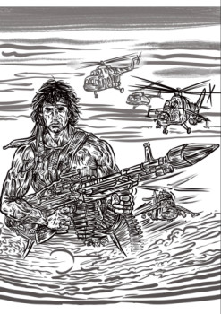 Zeitgenössisches Werk mit dem Titel « Rambo », Erstellt von ERIC ERIC