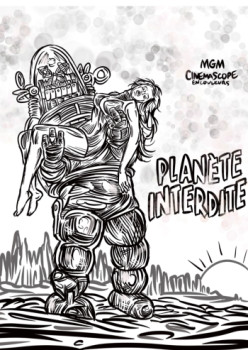 Zeitgenössisches Werk mit dem Titel « Planète interdite Forbiden planet », Erstellt von ERIC ERIC