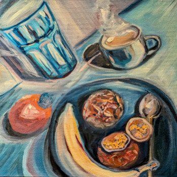 Zeitgenössisches Werk mit dem Titel « Mon petit déjeuner », Erstellt von JULIA KKOS