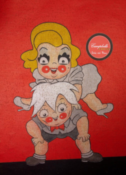 Zeitgenössisches Werk mit dem Titel « Andy Warhol et Marilyn Monroe vintage Toons Campbell’s tomato soup », Erstellt von ERIC ERIC