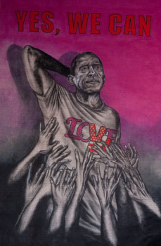 Zeitgenössisches Werk mit dem Titel « Sexy Obama Yes we can », Erstellt von ERIC ERIC