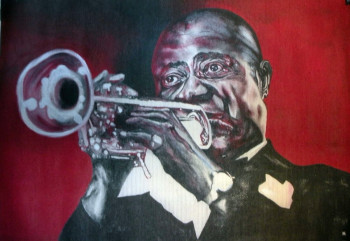 Zeitgenössisches Werk mit dem Titel « Louis Armstrong », Erstellt von ERIC ERIC