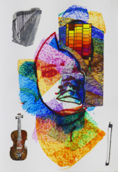 Zeitgenössisches Werk mit dem Titel « Violoncelliste », Erstellt von COLORMO