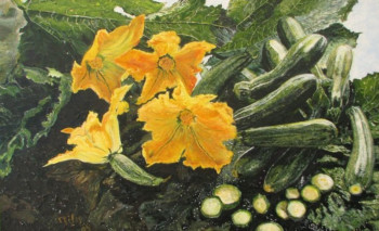 Zeitgenössisches Werk mit dem Titel « courgettes », Erstellt von EMILE-ANDRé LESAGE