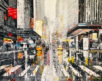 Zeitgenössisches Werk mit dem Titel « New York sous la pluie », Erstellt von ALAIN EYNAUD