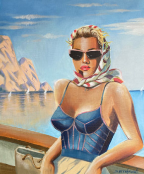 Zeitgenössisches Werk mit dem Titel « Balade dans les calanques », Erstellt von SYLVIANE BERNARDINI