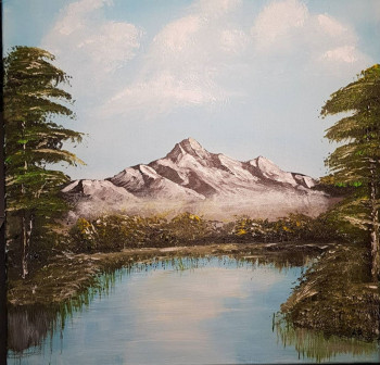 Zeitgenössisches Werk mit dem Titel « Lac de montagne », Erstellt von ANNE LEFèVRE RéMY