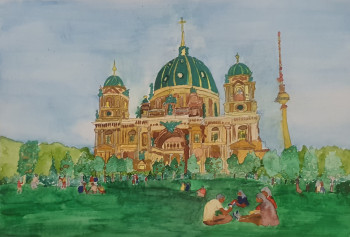 Zeitgenössisches Werk mit dem Titel « La catedral de Berlín », Erstellt von NAJO