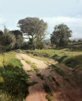 Zeitgenössisches Werk mit dem Titel « Paisaje rural pintura acrílica sobre cartulina », Erstellt von JOSE AMORóS FERNANDEZ