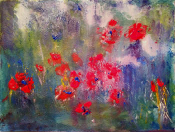 Zeitgenössisches Werk mit dem Titel « Coquelicots », Erstellt von ANNY BREART