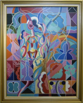 Zeitgenössisches Werk mit dem Titel « Mosaique de Couleurs », Erstellt von MARIE-PIERRE SAINT PIERRE