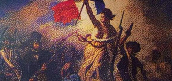 Zeitgenössisches Werk mit dem Titel « La liberté guidant le peuple (reproduction) », Erstellt von PIX'ELLE ART MOSAïQUE