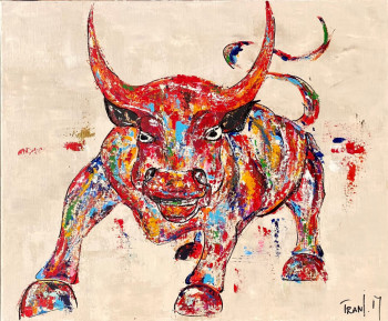 Zeitgenössisches Werk mit dem Titel « "Charging Bull" », Erstellt von MARIE TRANI