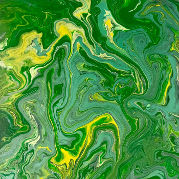 Zeitgenössisches Werk mit dem Titel « Malachite field - Campo de malaquita », Erstellt von MARIA DE JUAN