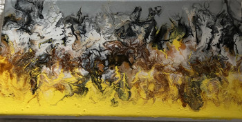 Zeitgenössisches Werk mit dem Titel « Cavalcade au Bois des Riéges », Erstellt von CRé’ART POURING CHANTOU