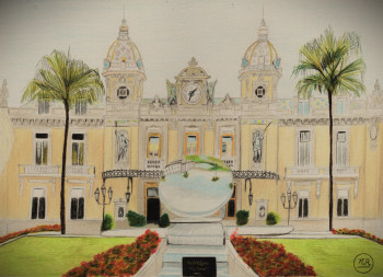 Zeitgenössisches Werk mit dem Titel « Le casino de Monte-Carlo. », Erstellt von PIRDESSINS