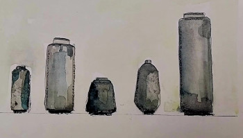 Zeitgenössisches Werk mit dem Titel « Nature morte aux vases », Erstellt von CATHERINE GAJAC