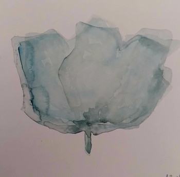 Zeitgenössisches Werk mit dem Titel « Fleur bleue », Erstellt von CATHERINE GAJAC