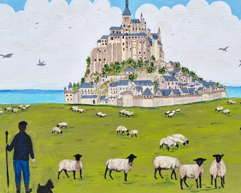 Zeitgenössisches Werk mit dem Titel « Le Mont St Michel », Erstellt von CHANTAL LE PAPE