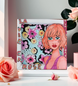 Zeitgenössisches Werk mit dem Titel « La vie en Rose », Erstellt von MARJOCREART