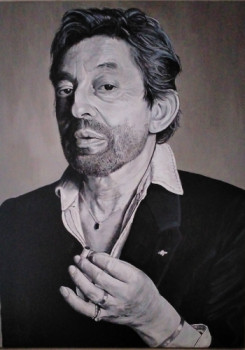 Zeitgenössisches Werk mit dem Titel « Serge Gainsbourg », Erstellt von RICHY WAM K