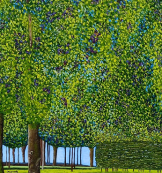 Zeitgenössisches Werk mit dem Titel « Libre Interprétation du Parc de Klimt », Erstellt von NADINE DE LESPINATS