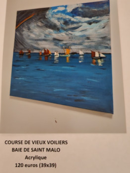 Zeitgenössisches Werk mit dem Titel « Course de vieux voiliers », Erstellt von BRIGITTE R