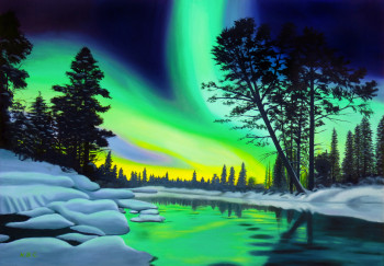 Zeitgenössisches Werk mit dem Titel « 468 AURORA BOREAL, MURMANSK (RUSIA). », Erstellt von NEUS BRUNET CAPDEVILA