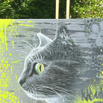 Zeitgenössisches Werk mit dem Titel « Le chat », Erstellt von KASUR GRAFF