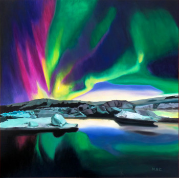 Zeitgenössisches Werk mit dem Titel « 489 COLORES DE LA AURORA BOREAL », Erstellt von NEUS BRUNET CAPDEVILA