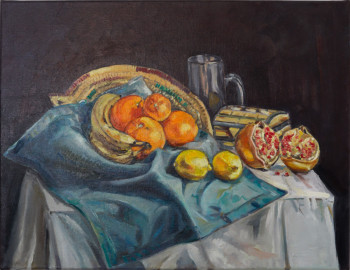 Zeitgenössisches Werk mit dem Titel « Bananes : Nature Morte Orientaliste », Erstellt von MOHSINE