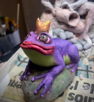 Zeitgenössisches Werk mit dem Titel « Prince transformé en grenouille », Erstellt von DEEDEE DE MILLE