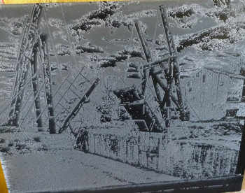 Zeitgenössisches Werk mit dem Titel « PONT VAN GOGH SUR LASER », Erstellt von WILLIAMSPHOTOGRAPHIE