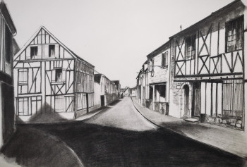 Zeitgenössisches Werk mit dem Titel « Série PROVINS, rue de JOUY II », Erstellt von LAURENT OSTI