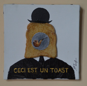 Zeitgenössisches Werk mit dem Titel « Toast en Hommage à Magritte », Erstellt von JEAN-FRANçOIS LESENFANS