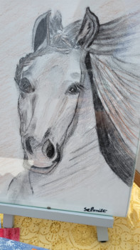 Zeitgenössisches Werk mit dem Titel « Cheval », Erstellt von MIREILLE SCHMITT