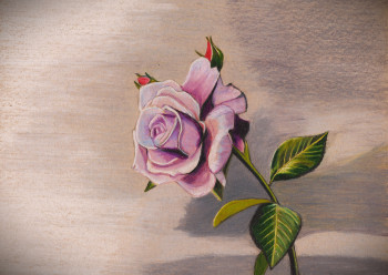 Zeitgenössisches Werk mit dem Titel « Une simple rose », Erstellt von PIRDESSINS