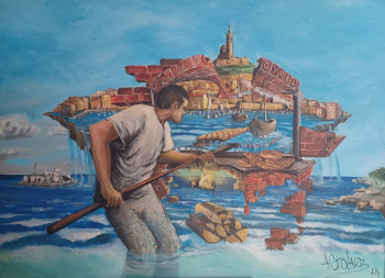 Zeitgenössisches Werk mit dem Titel « Le boulanger de Marseille », Erstellt von ALEX