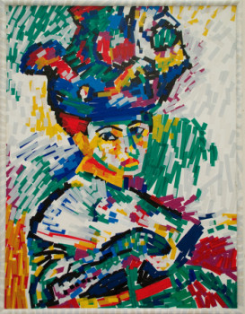 Zeitgenössisches Werk mit dem Titel « D'après Matisse "La Femme au Chapeaux" », Erstellt von JEAN-FRANçOIS LESENFANS