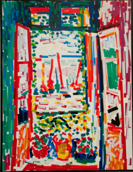 Zeitgenössisches Werk mit dem Titel « D'après Matisse "La fenêtre à Collioure" », Erstellt von JEAN-FRANçOIS LESENFANS